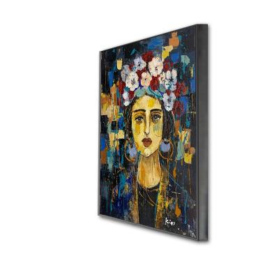 China Art Deco Professional Modern Colorful 90x120cm Fashion Figurative Portrait Canvas Oil Painting Textured Wall Art For Home Decor for sale