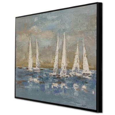 China Art Deco Heavy Textured Modern Fashion Canvas Seascape Oil Painting 100% Handmade Canvas Art For Home Decor for sale