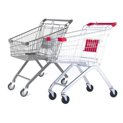 China Durable 150L 4 Wheels Steel Tolley Supermarket Shopping Trolley Supermarket Shopping Trolley for sale