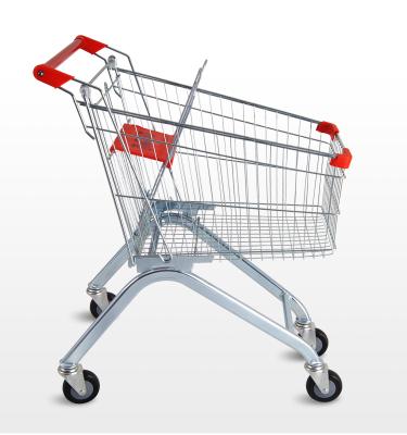 China Four Wheels 60L Durable High Quality Shopping Trolley Sales Best For Supermarket And Convenience Store for sale