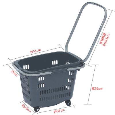 China HDPP Material Eco - Friendly Shopping Basket Colored Gray For Supermarket for sale