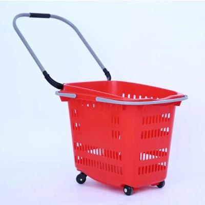 China Eco - Friendly Grocery Plastic Rolling Shopping Basket With Cheap Price Hot Selling for sale