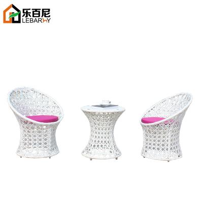 China Modern indoor simple luxury rattan Leis small three-piece suite living room leisure courtyard balcony balcony table and chair tea table for sale