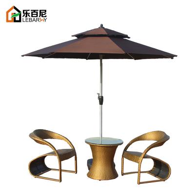 China Three-Piece Set Chair Combination Modern Outdoor Outdoor Tea Table Rattan Table And Patio Outdoor Balcony Courtyard Rattan Cha Set for sale