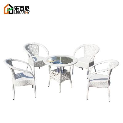 China Cany modern outdoor leisure cany balcony backrest chair weave desk and dining table and chair outdoor waterproof sunproof cha for sale