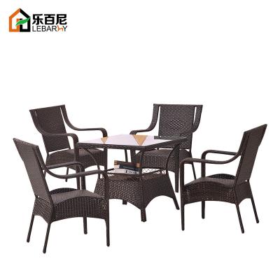 China Outdoor Leisure Yard Balcony Yard Stall Sun Protection Table Chair Modern Outdoor Waterproof Backrest Five-Piece Set for sale