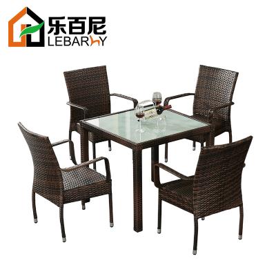 China Modern Outdoor Furniture Market Garden Leisure Rattan Table And Chair Set for sale