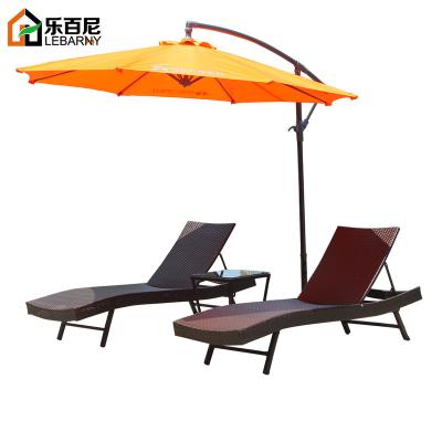 China Modern Custom Outdoor Leisure Recliner Beach Sun Lounger Adjustable Folding Pool Villa Balcony Pool Rattan Recliner for sale