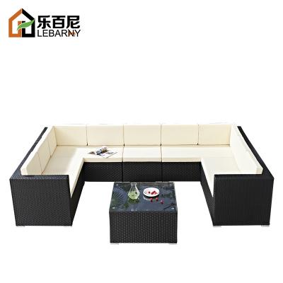 China Modern Outdoor Bed Room Balcony Courtyard Sofa Roof Garden Rattan Outdoor Sunproof Waterproof Sofa for sale