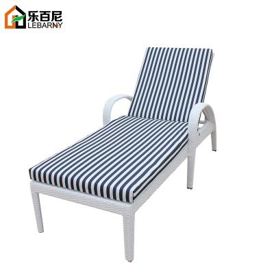 China Custom build modern outdoor pe rattan chair leisure beach chair tea table combination villa garden pool recliner bed for sale