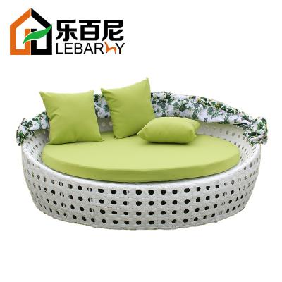 China Modern optional color leisure design outdoor rattan sea beach sun bed for sale