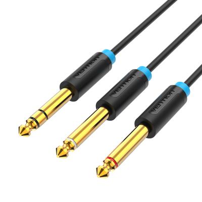 China Microphone Vention Auxiliary Audio Guitar Microphone Stereo Audio Video Cable 6.5mm to 6.5mm TRS Male to Jack Male Audio Cable for sale