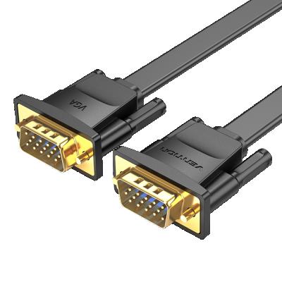 China COMPUTER Vention Wholesale VGA 3+6 Flat Cable Support hd 1920x1080 Computer to Male TV Projector VGA Cable to Male Cable for sale