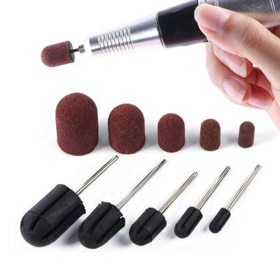 China Pedicure 5mm/7mm/10mm/13mm/16mm Drill Bit Professional Rubber Nail Drill Bits Match Pedicure Chuck Cap Electric Nail Sanding Drill Bit, for sale