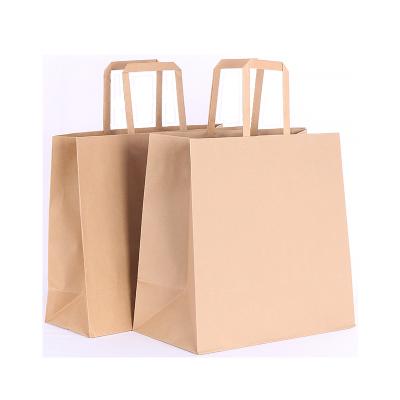 China Hot Sale Paper Shopping Bag Recyclable Logo Takeaway Bag Brown Kraft Custom Paper Bag for sale