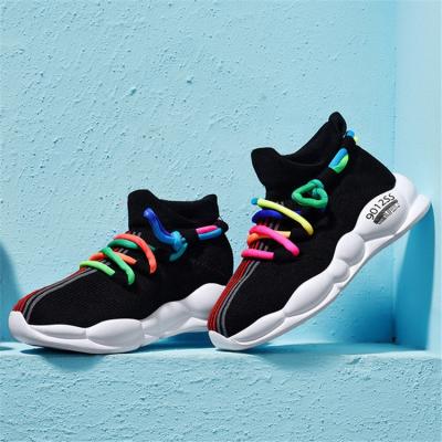 China Waterproof Fashion Waterproof Kids Shoes Breathable Knitting Boys Sports Shoes Soft Kids Sneakers Girls Soft Sneakers for sale