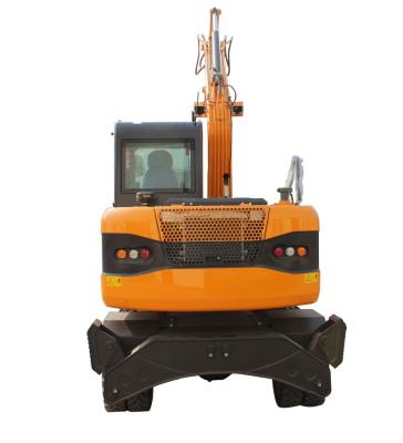 China Hotels 8 Ton Mini Digger Wheel Excavator for sale