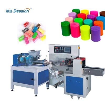 China Easy Operation Set Dough Packing Machine Horizontal Flow Wrapping Machine For Dough With Tray for sale