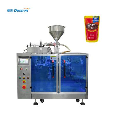 China Good Food Quality Stand Up Pouch Tomato Sauce Mango Pulp Soy Sauce Packing Machine Price for sale