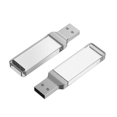 China 1gb-128gb Acrylic Fast Speed ​​Up Flash Drive USB Flash Drive Premium Promotional Gift Metal Transparent Lighting for sale