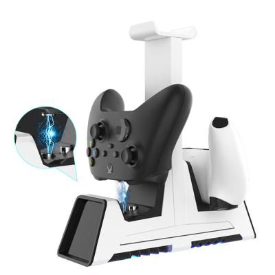 China ABS Magnetic Dual Charger for PS5/X.S.X /Switch Controller with Headphone Holder for sale