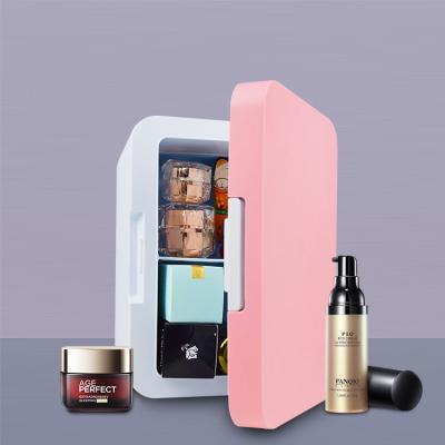 China Low Noise Portable Makeup Cosmetic Bar Cooler and Warmer 8L Fridge Show Small Car Refrigerator Pink Color Mini Fridge 48w YHI08 for sale