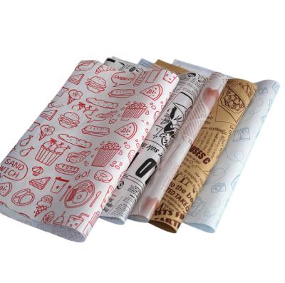 China Recycled Materials Cheap Price Custom Printed Greaseproof Food Wrapping Paper Wax Coated Paper for sale