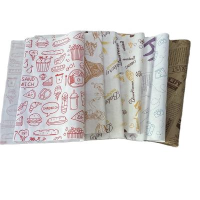 China Recycled Materials Cheap Price Greaseproof Food Wrapping Paper Custom Printed Baking Paper For Food Wrapping for sale