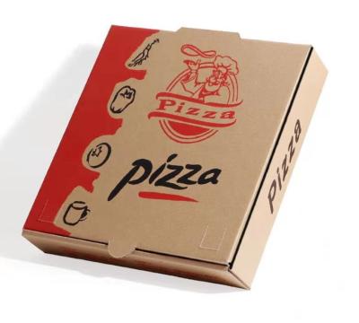 China Recycled Materials Custom Printed Size Pizza Box Food Grade Corrugated Cardboard Cardboard Pizza Box for sale