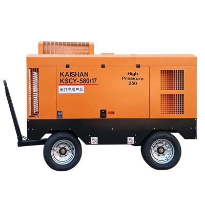 China Kaishan KSCY-580/17 580CFM 17m3/min 17bar Lubricated High Pressure Portable Screw Air Compressor for sale