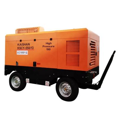 China Construction worksÂ   KSCY-550- 13 Mobile Good Price Stationary Rotary Air Compressor For Mine Drilling Rig for sale