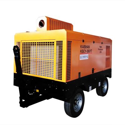 China Good quality 17 bar diesel lubricated portable screw air compressor machine with 4 wheels for sale