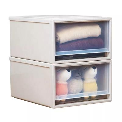 China Multilayer Stackable Drawer Storage Box 5L Viable Hot Selling Transparent Plastic Storage Box for sale