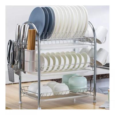 China Wholesale Hot Sale Viable 2 Teir 3 Tier Dish Rack Kitchen Organizer Countertop Storage Racks And Racks Dish Drying Rack for sale