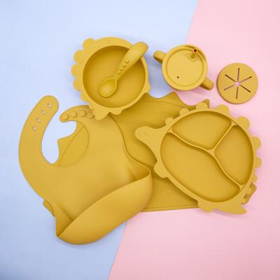 China Wholesale Free Suction Waterproof Silicone Baby Dishware BPA Free Feeding Bowl Set for sale