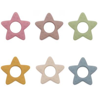 China New Non-Toxic Wholesale Food Grade Soft Star Teether Baby Toys Teething Silicone for sale