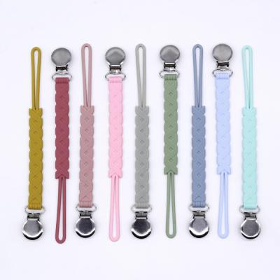 China BPA Free Wholesales New Soft Baby Teether Customize Silicone Baby Pacifier Clip for sale