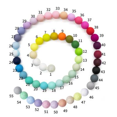 China 100% Non-Toxic Food Grade BPA Free Chewable Silicone Round Beads Non-Toxic Bead Teething Baby Teething Loose for sale