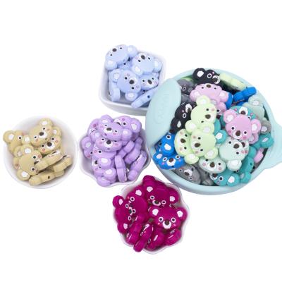 China 100% Non-Toxic Food Grade BPA Free Chewing Koala Silicone Soft Loose Baby Teething Beads for sale