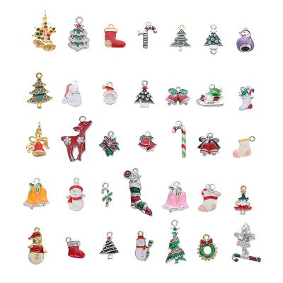 China wholesale custom enamel friendly E-Co christmas charm snowman christmas tree charms for bracelet/earrings making for sale