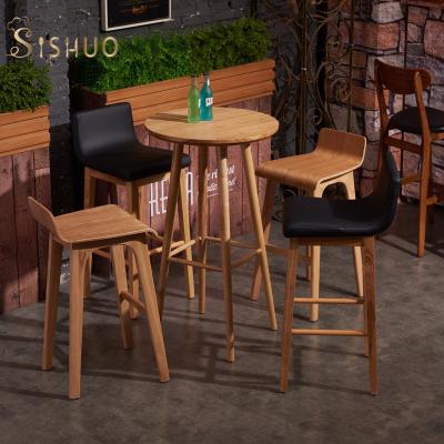 China Modern Restaurant Furniture Commercial Kitchen Stools Chairs Solid Wood Bar Stool for sale