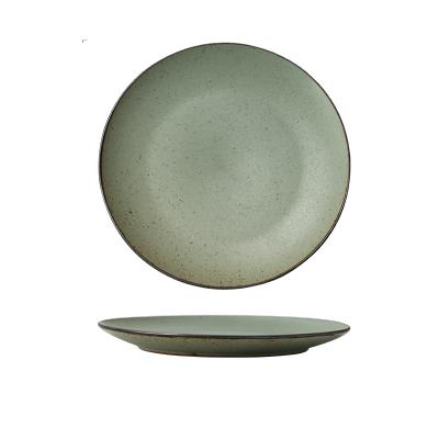 China 2022 New Products Sustainable European Style Tableware Sets Luxury Green Porcelain Dishes for sale