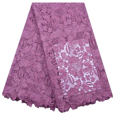 China High Quality New Anti-rust Blue African Guipure Lace Fabric With Sequins Water Soluble Silk Milk Lace Nigerian Fabric For Dress 2141 for sale