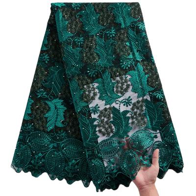 China French Embroidered Tulle Lace Fabric 2021 African High Quality Nigerian Guipure Embroidery French Embroidered Lace Fabric 2319 for sale