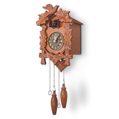 China Antique Style Cuckoo Clock with Night Mode, Hand Carved Birds, Weights and Swinging Pendulum for sale