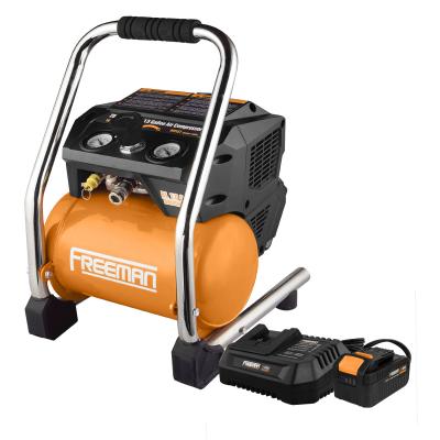 China FREEMAN 10L (2.5 gallon) lithium battery cordless air compressor with 2 lithium battery and one charger Makita same battery 440*400*410mm plug for sale