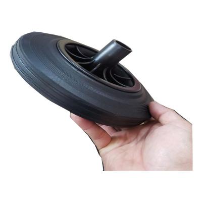 China Hotels Powder Waste Trash Bin Solid Rubber Wheel For Outdoor Trash Can Rubber Wheels For Trash Can Wheels for sale