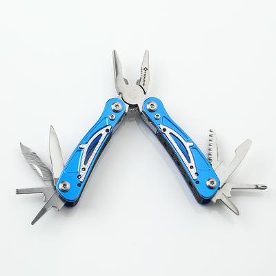 China MULTI FUNCTIONAL Style Survival Stainless Steel Tool Outdoor Portable Compact Blue Compact Pliers for sale