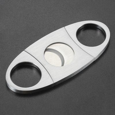 China Modern Dual Stainless Steel Blade Cigar Accessories Cigar Knife Scissor Cutter for sale