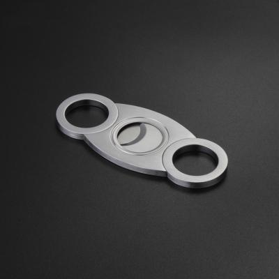 China Modern Dual Stainless Steel Blade Cigar Accessories Cigar Knife Scissor Cutter for sale